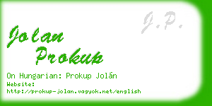jolan prokup business card